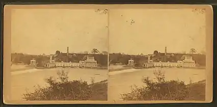 Fairmount Waterworks and Dam, from the west