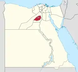 Faiyum Governorate on the map of Egypt