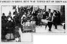 3 Bronx families being evicted on January 20, 1919