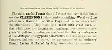 The first Clarendon type, in a c. 1874 specimen