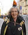 Woman wearing a fool's cap of the Carnival Guild in Villach