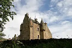 Ferniehirst Castle With Arched Gateway, Garden Walls And Outbuildings