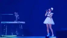 Fhána from Animelo Summer Live 2014 concert showing Jun'ichi Satō using a Fairlight Series III synthesizer keyboard.