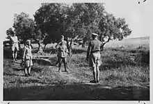 Field Marshal Giovanni Messe surrenders to General Freyberg (Tunisia, 1943; photo by White)