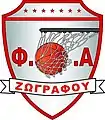 The club's Filathlitikos O.A. Zografou B.C. (FOAZ) logo (2016–2018)