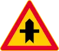 Junction with a minor road  (formerly used )