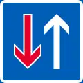 Priority over oncoming vehicles  (formerly used )