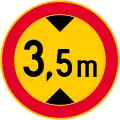 No vehicles having an overall height exceeding [...] meters  (formerly used )