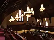 First Baptist Church Wilmington Interior facing Narthex from Balcony