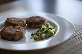 Italian fish balls with crab and zucchini