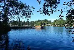 A lake and a dock