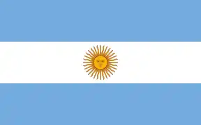 Flag of Argentina (charged horizontal bicolour triband)