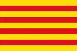 Flag of Catalonia, Spain (horizontal stripes)