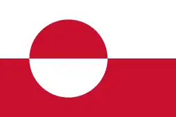 Flag of Greenland (rising/setting sun)