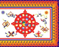 Reconstruction of the Sikkimese flag from 1914 to 1962