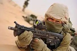 Soldier armed with the IWI Tavor assault rifle