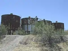 Adamsville ghost town water tanks