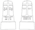 Digital drawing of the headstones of Mr. and Mrs. Coates at the Church of the Redeemer (Episcopal) churchyard in Bryn Mawr, PA.