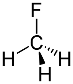 Stick model of fluoromethane