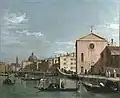 Follower of Canaletto, The Grand Canal facing Santa Croce, post-1738, London, National Gallery