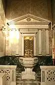 Baptismal font inside the Église Saint-Joseph