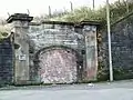 The bricked-up entrance on Lynedoch Street