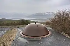 Škoda gun turret with view over Tivatsko polje