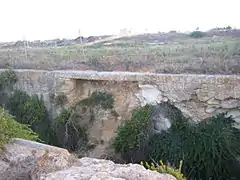 Looking into the battery across the forward ditch.