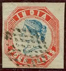 India 1854, cut square