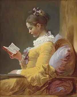 A Young Girl Reading, or The Reader. Jean-Honoré Fragonard, c. 1776, 32" x 25 1/2" National Gallery of Art, Washington, D.C.