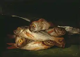 Francisco José de Goya y Lucientes, Still Life with Golden Bream (1808-1812), 44.7 x 62.5 cm.