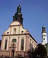 The two churches in the centre