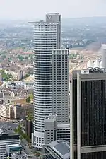 Westend Tower in Frankfurt, the building E-Tower was inspired in.