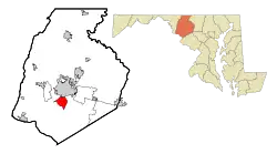 Location of Ballenger Creek, Maryland