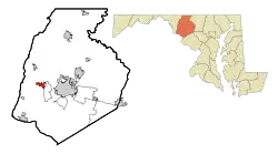 Location of Middletown, Maryland