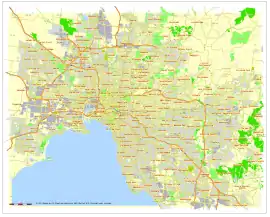 Map of Melbourne, Australia