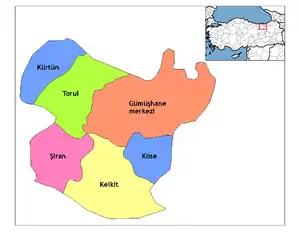 Districts of Gümüşhane