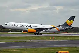 An AirTanker demilitarised Airbus A330-243 G-VYGK (MSN: 1498) wet-leased to Thomas Cook Airlines, 2015.