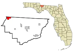 Location in Gadsden County and the state of Florida