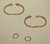 Galatian bracelets and earrings, 3rd century BC, Hidirsihlar tumulus, Bolu. Istanbul Archaeological Museum.