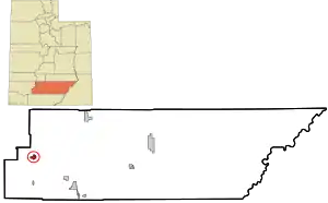 Location in Garfield County and state of Utah