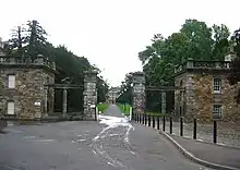 Newbattle Abbey, Port Gate-Lodges and Gates