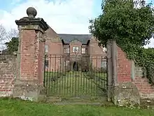 Front garden walls and gatepiers at Shotwick Hall