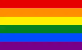 Six-colored flag: red, orange, yellow, green, blue and purple