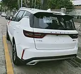 The rear view of the 2021 Geely Yuanjing X6 Pro.