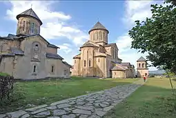 Two church buildings in stone