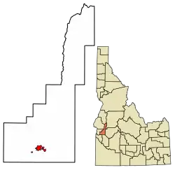 Location of Emmett in Gem County, Idaho.