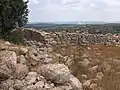 General view of remaining walls at Khirbat Umm Burj