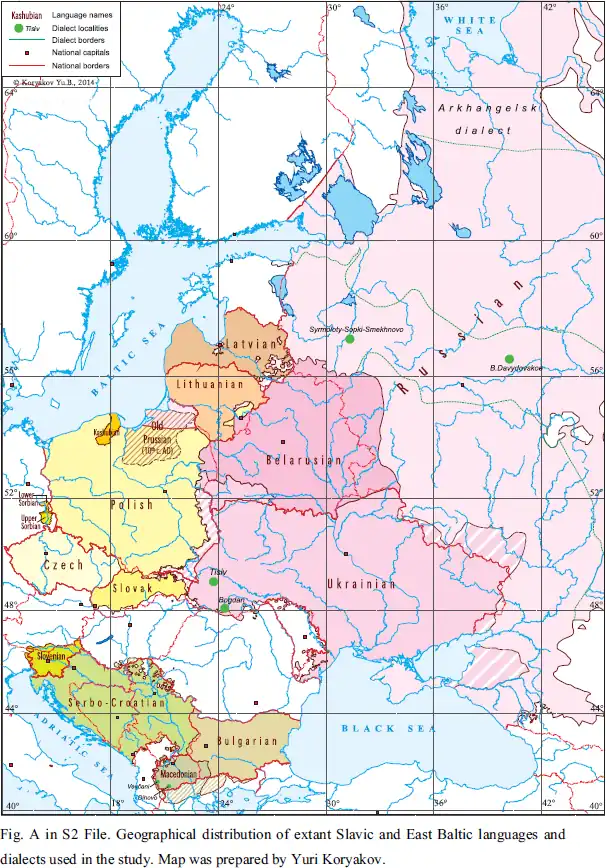 Ethnographic Map of Slavic and Baltic Languages