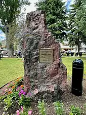 Boulder with park plaque